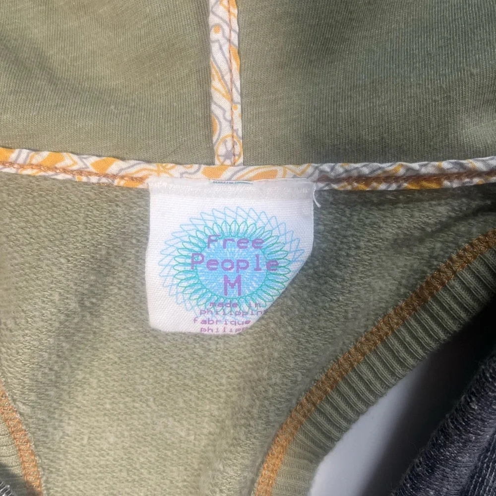 Free People Olive and Charcoal Sleeveless Hoodie - Picture 2 of 8